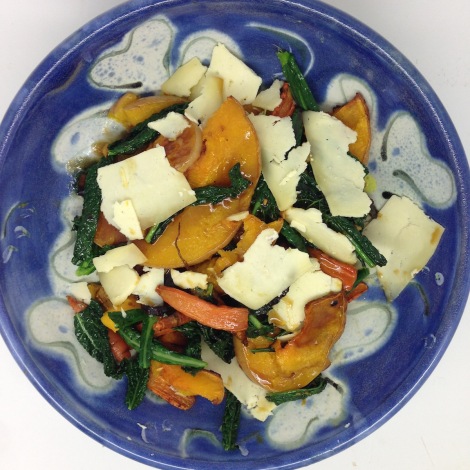Squash, carrot and kale salad